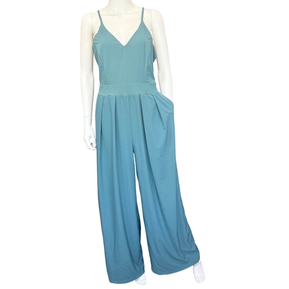 HALARA Teal Wide Leg Jumpsuit